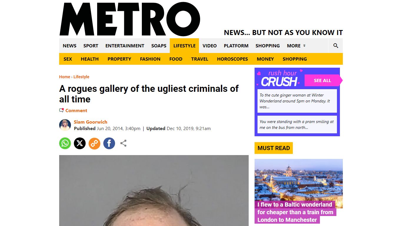 Crime stories: the ugliest criminal mugshots of all time - Metro